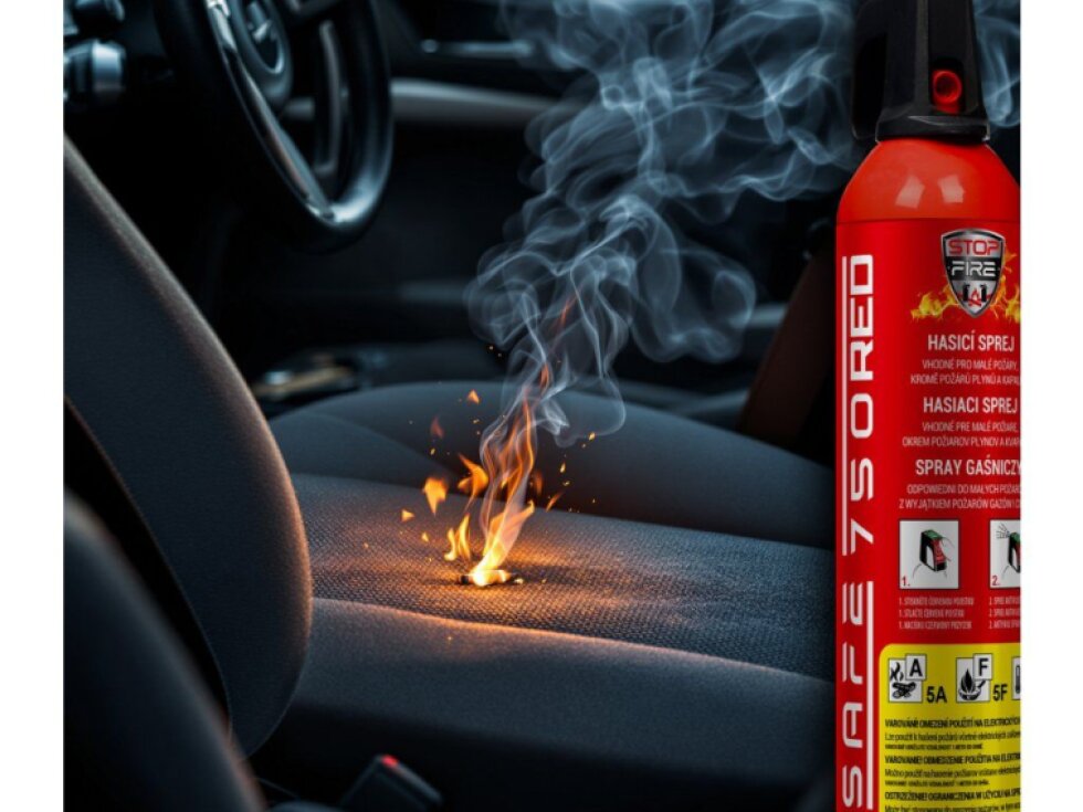 SET Hasicí sprej SAFE 750 RED + držák SAFE 75C
