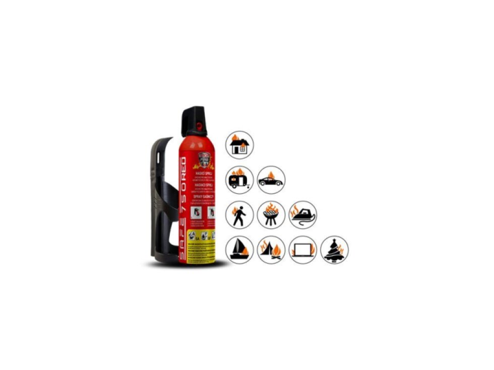 SET Hasicí sprej SAFE 750 RED + držák SAFE 75C