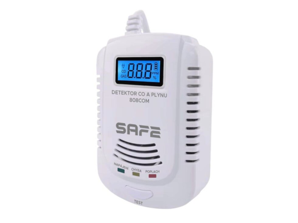 SET Kombinovaný detektor CO a plynů SAFE 808COM + nabíjecí baterie 9V