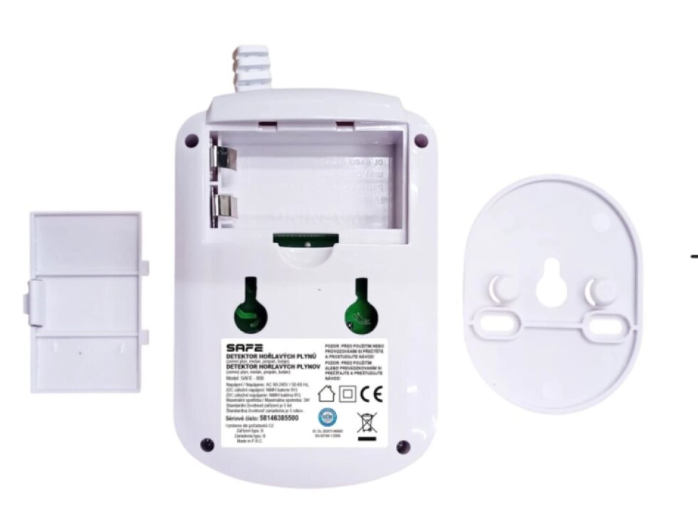 SET Detektor hořlavých a výbušných plynů SAFE 808 + nabíjecí baterie 9V