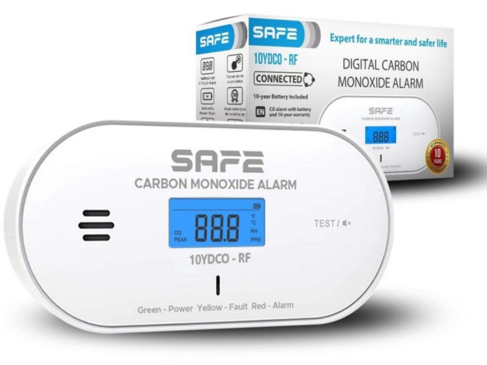 SAFE 10YDCO-RF - Bezdrátově propojitelný hlásič oxidu uhelnatého (CO) FireSafe