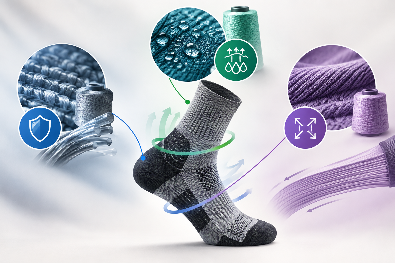 Polyamid, polyester, elastan – jakou roli hrají v ponožkách?