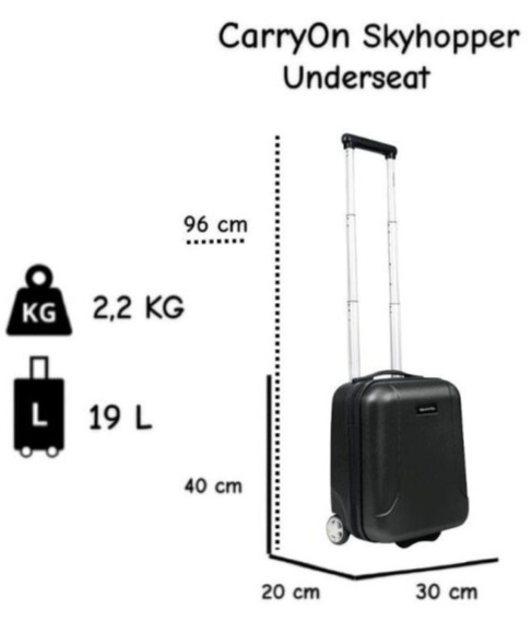 Příruční kufr 40cm Skyhopper Underseat Black