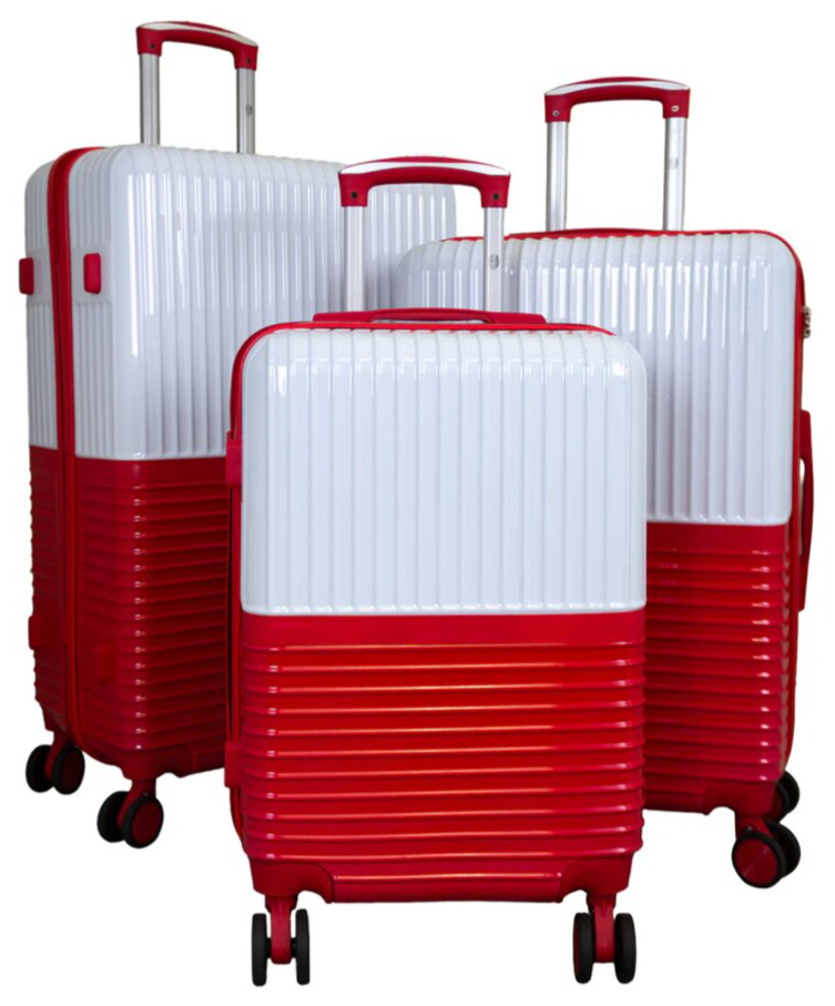 Sada kufrů Riga White/Red 3-set