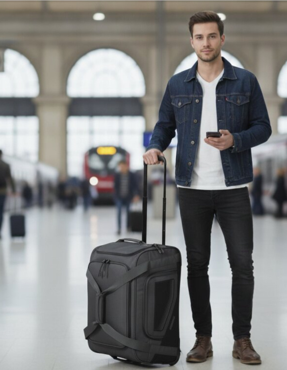 Příruční taška s kolečky 55cm City Racer Duffle/Wheels S Black