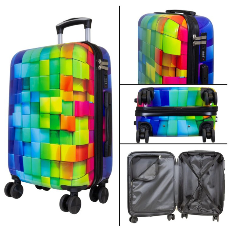 Velký kufr 76cm Mosaic Tile Design Multicolor 3D