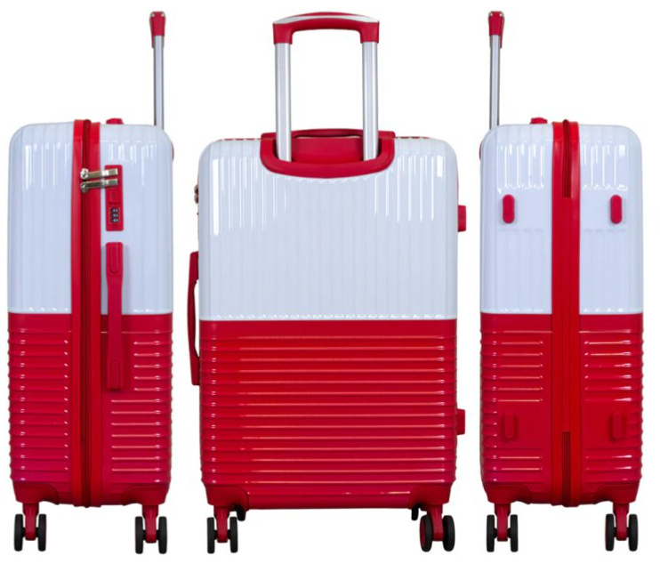 Střední kufr 66cm Riga White/Red