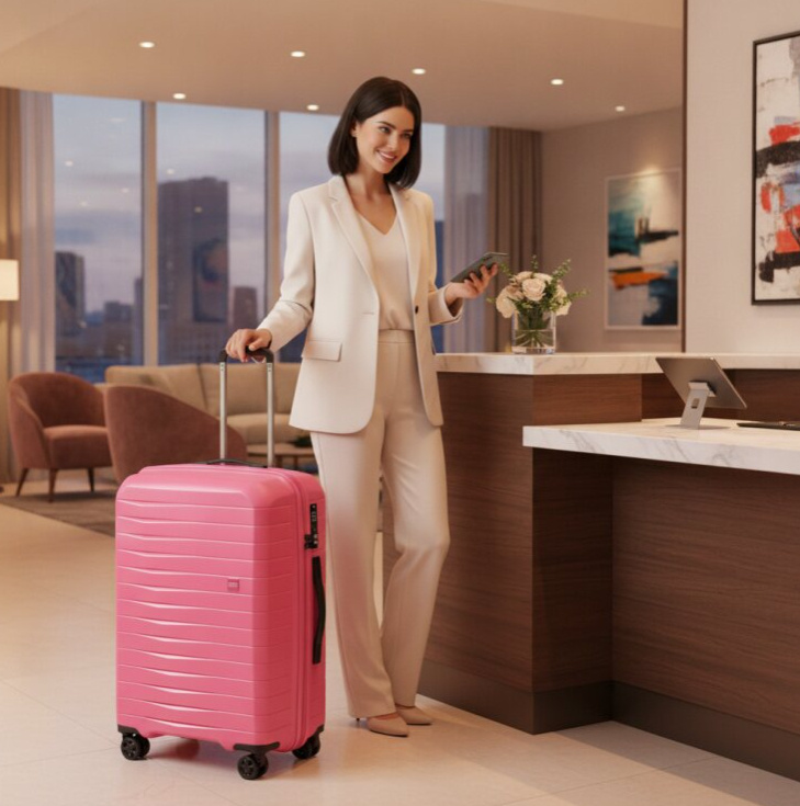 Velký kufr 74cm AZ18 Metallic Pink