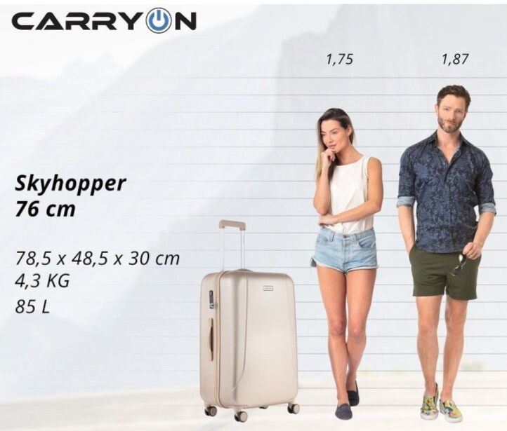 Velký kufr 79cm Skyhopper Champagne