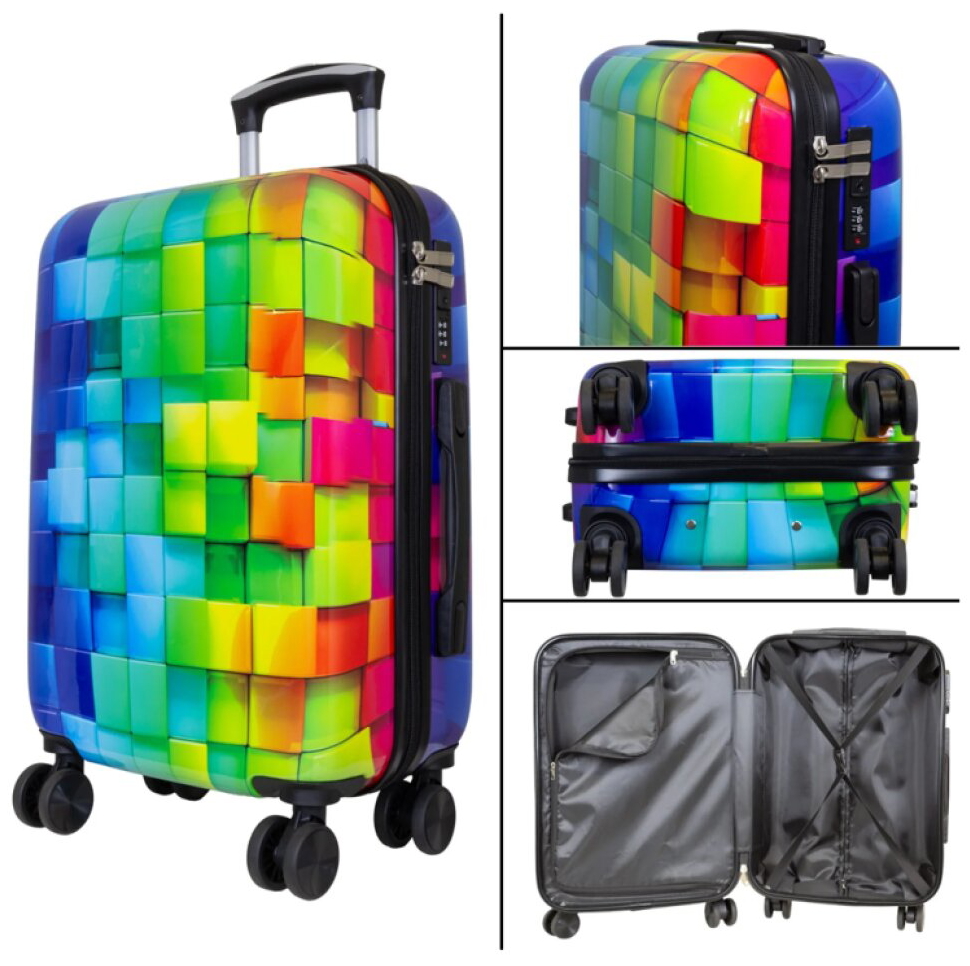 Příruční kufr 55cm Mosaic Tile Design Multicolor 3D