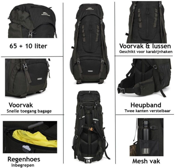 Outdoorový batoh Backpack 75 l Black