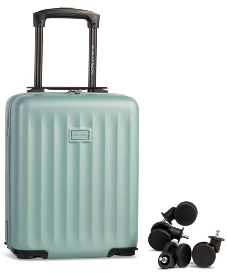 Příruční kufr 40x30x20 Underseater Removable Wheels Grey Blue