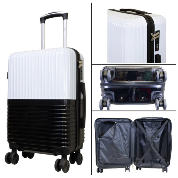 Velký kufr 76cm Riga White/Black