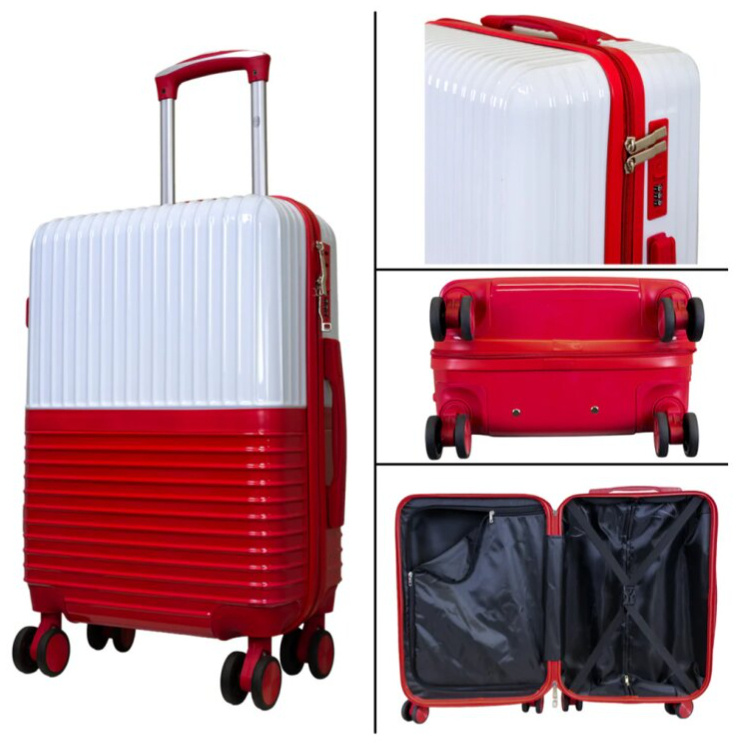 Velký kufr 76cm Riga White/Red