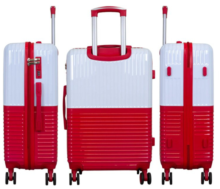 Příruční kufr 55cm Riga White/Red