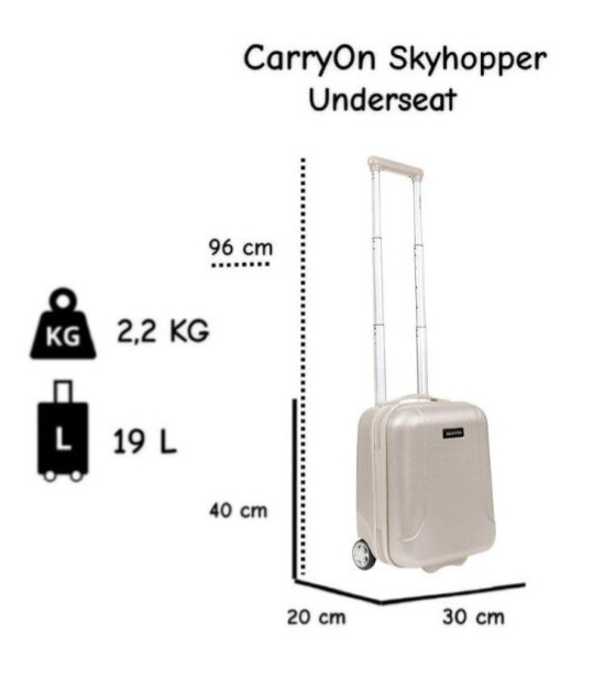 Příruční kufr 40cm Skyhopper Underseat Champagne