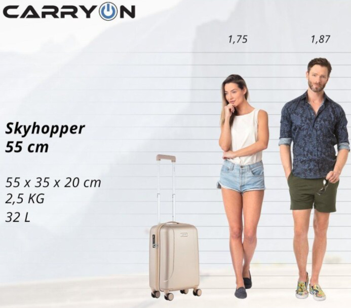Příruční kufr 55cm Skyhopper Champagne