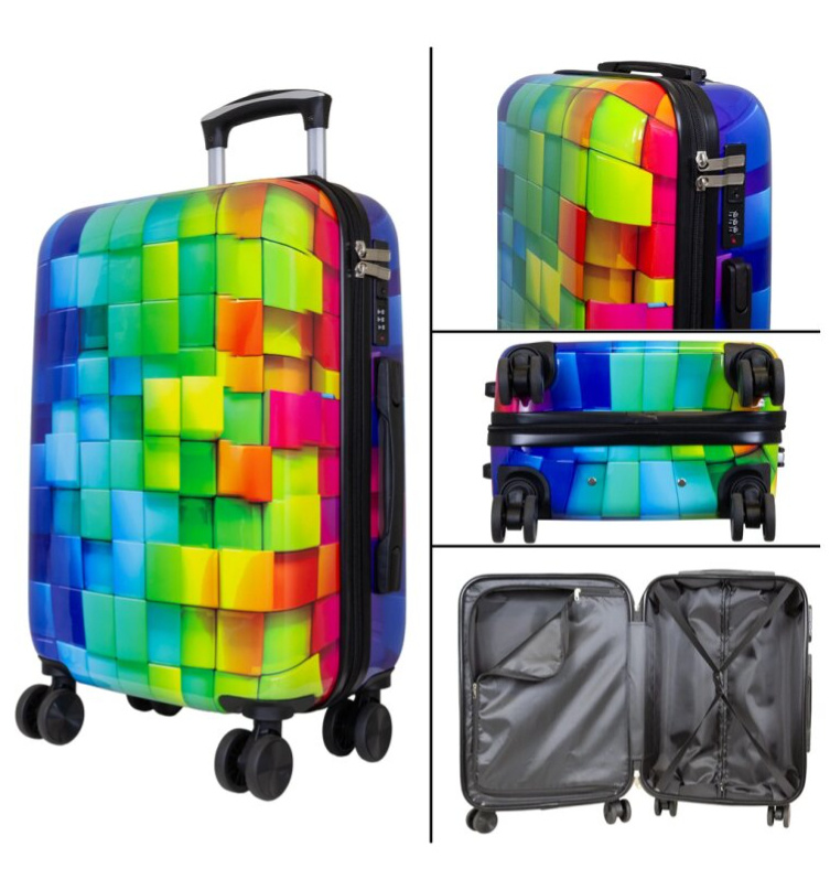 Střední kufr 66cm Mosaic Tile Design Multicolor 3D
