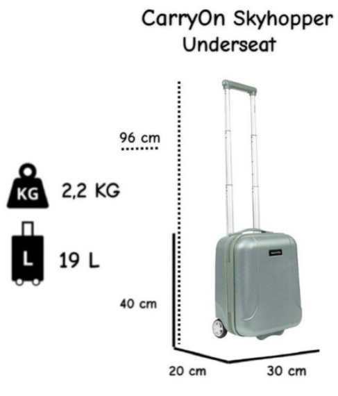 Příruční kufr 40cm Skyhopper Underseat Olive