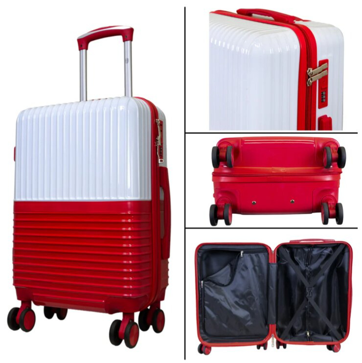 Příruční kufr 55cm Riga White/Red