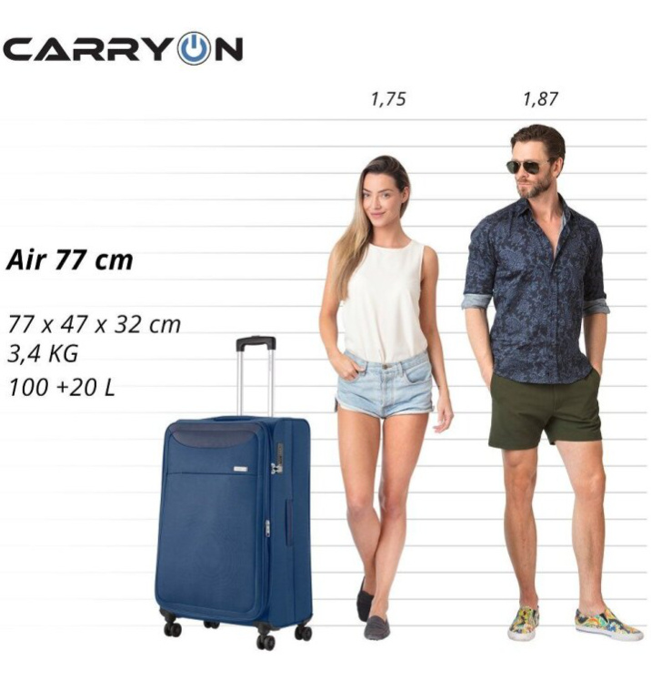 Velký kufr 77cm Air Steel Blue