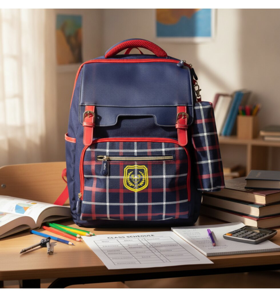 Sada školního batohu a penálu School Backpack+Pencil Case Red