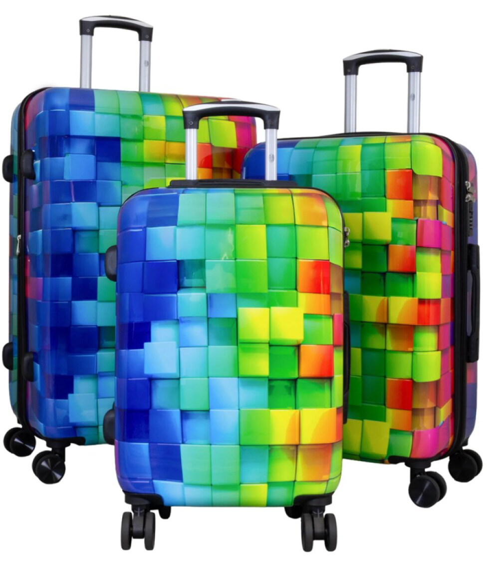 Velký kufr 76cm Mosaic Tile Design Multicolor 3D