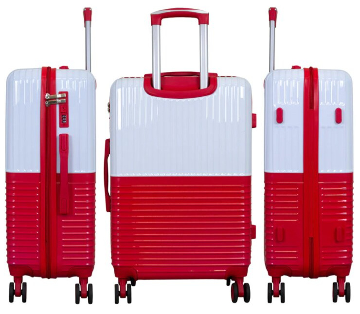 Velký kufr 76cm Riga White/Red