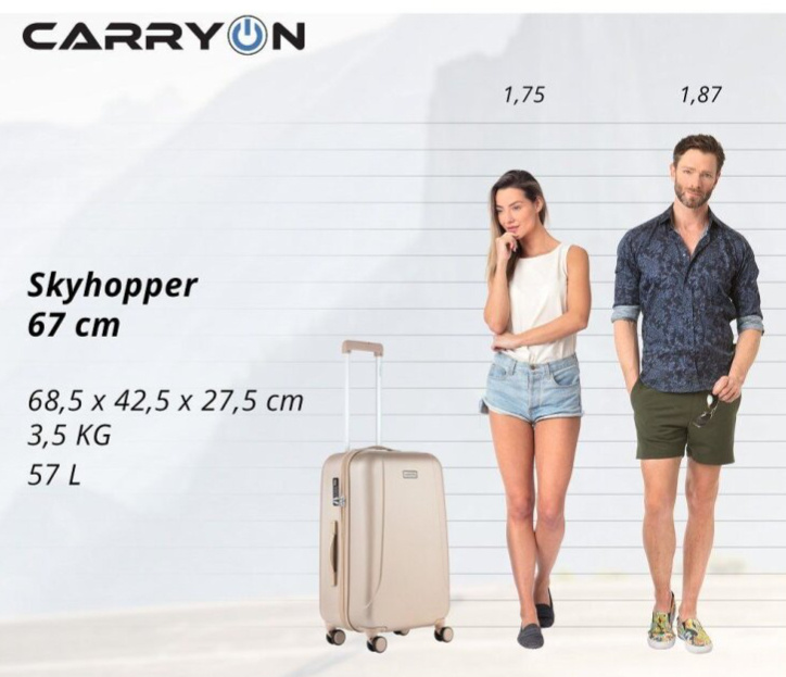 Střední kufr 69cm Skyhopper Champagne