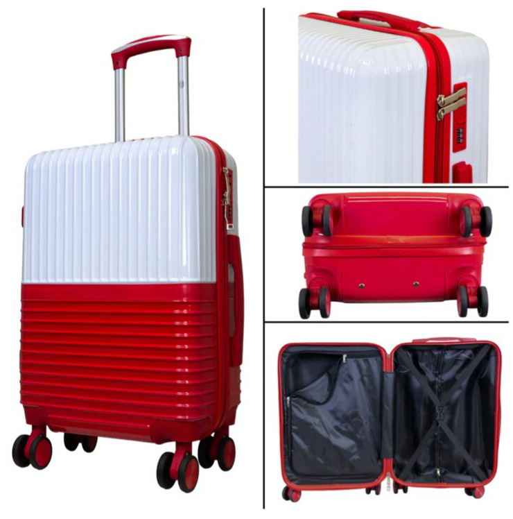 Střední kufr 66cm Riga White/Red