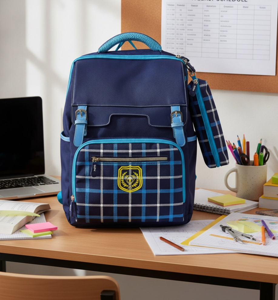 Sada školního batohu a penálu School Backpack+Pencil Case Blue