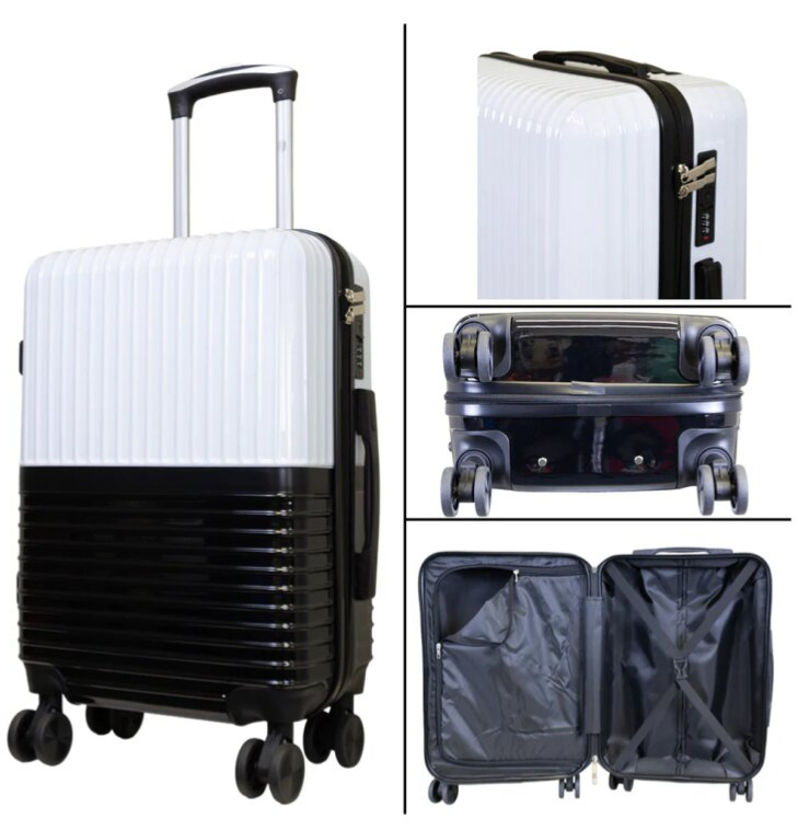Střední kufr 66cm Riga White/Black
