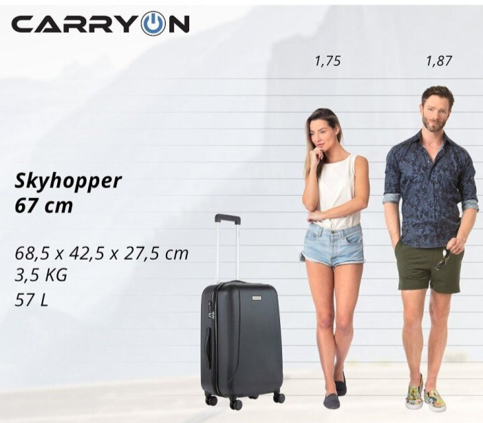 Střední kufr 69cm Skyhopper Black