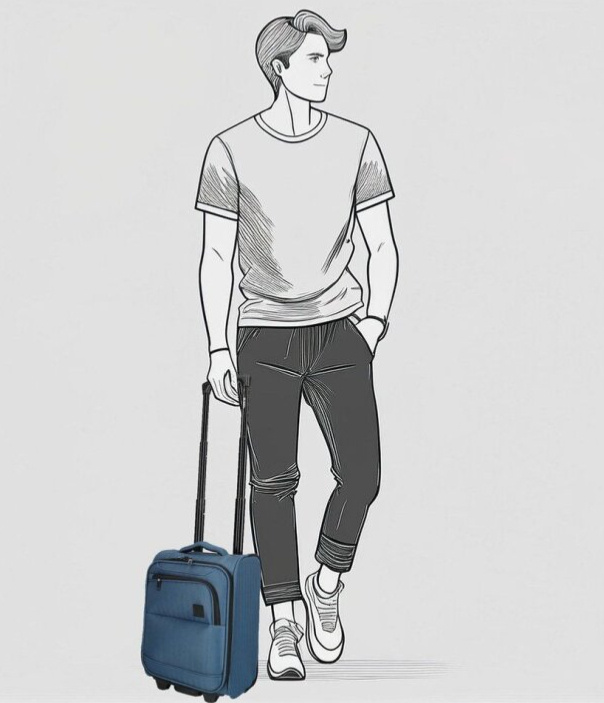 Příruční kufr 40cm Oakville Underseater Jeans Blue