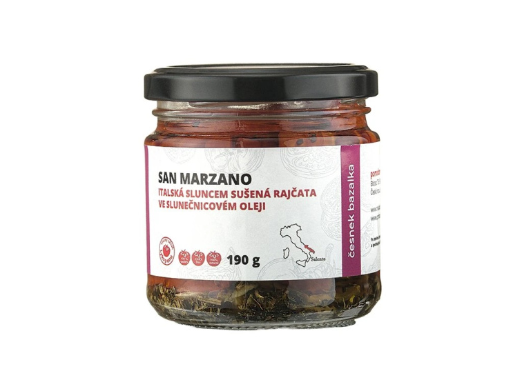 Nakládaná rajčata Česnek-bazalka