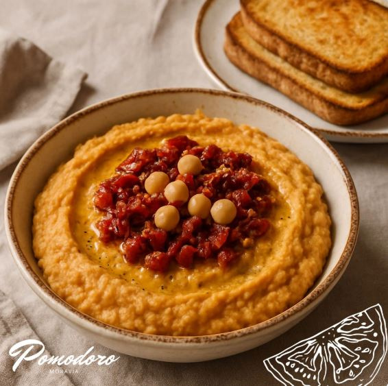 Pappardelle s rukolou, sušenými rajčaty, prosciuttem a horou parmazánu