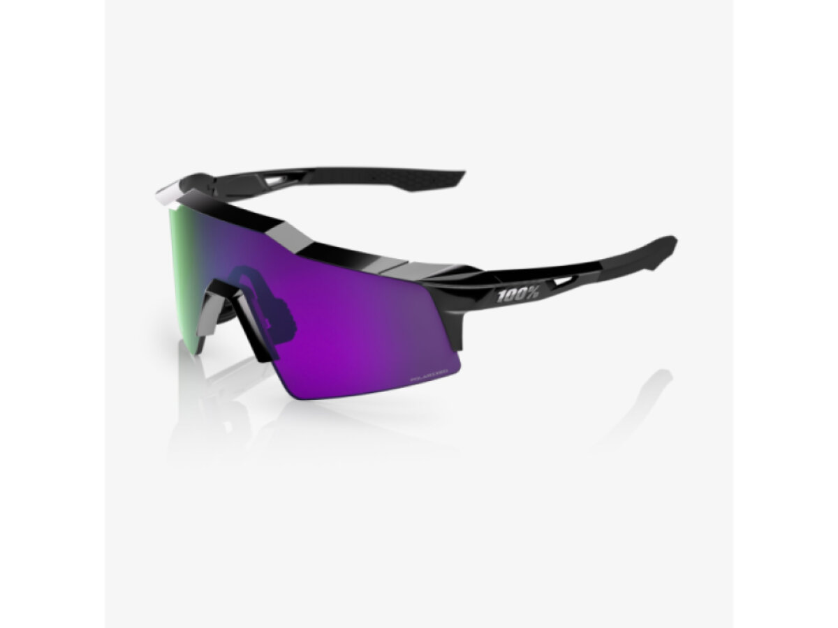 100% brýle Speedcraft SL Polished Black (HiPER Polarized Lavender Mirror)