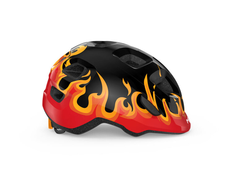 MET helma dětská Hooray (Black Flames | Glossy)