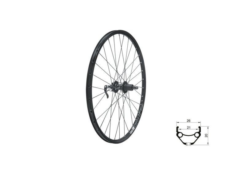 KLS zapletené kolo zadní 27,5" DRAFT disc (šířka 21 mm)