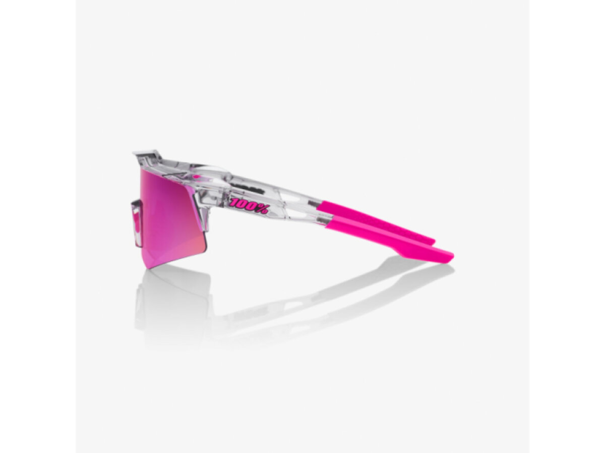 100% brýle Speedcraft XS Polished Translucent Grey (Purple Multilayer Mirror Lens)