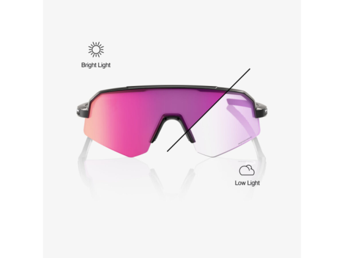 100% brýle Slendale SL Gloss Black (Photochromic Purple Mirror)