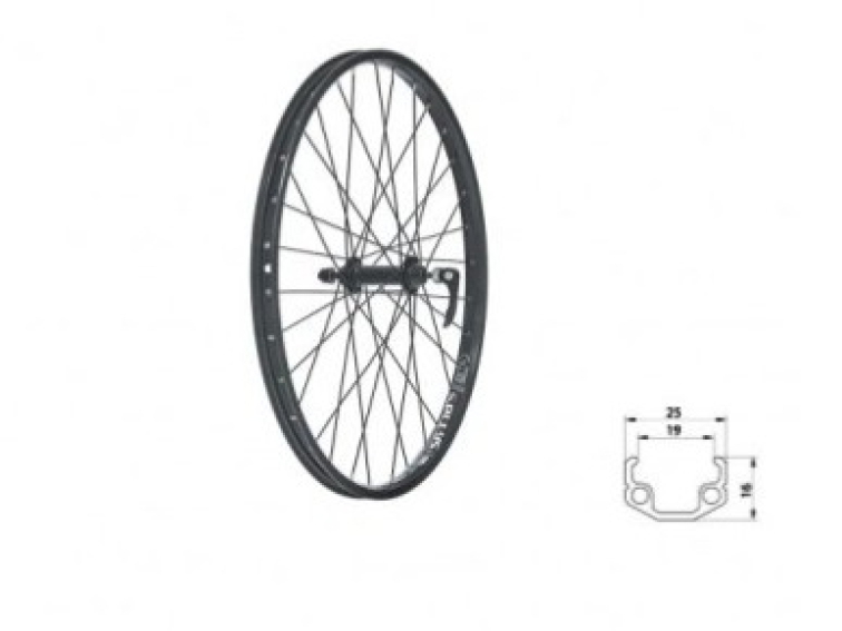 Spin zapletené kolo přední 24" (na V brzdy)