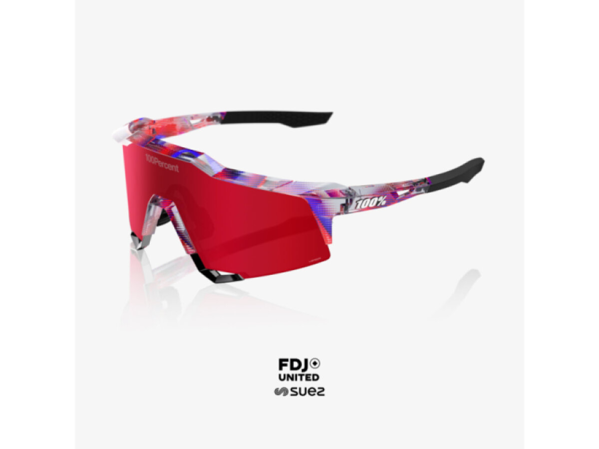 100% brýle Speedcraft FDJ Gloss Translucent Red/Blue (HiPER Fire Red Mirror Lens)