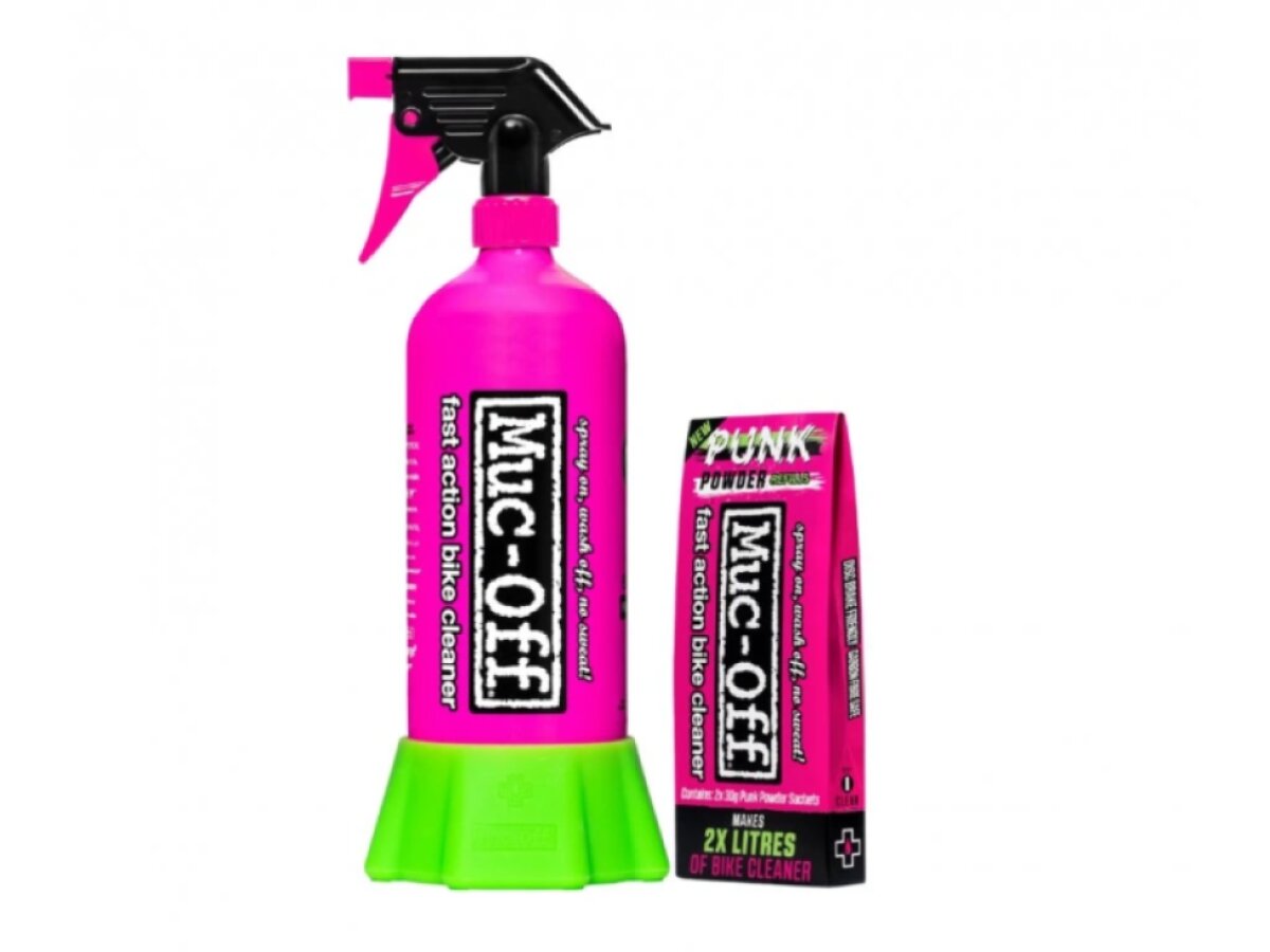 MUC-OFF Bottle for Life + Punk Powder - Eko sypký čistič kol + hliníková láhev
