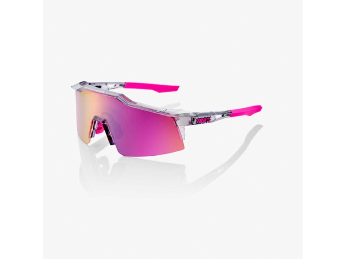 100% brýle Speedcraft SL Polished Translucent Grey (Purple Multilayer Mirror Lens)