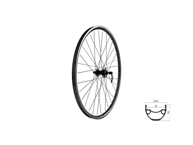 KLS zapletené kolo přední 27,5" DRAFT disc (šířka 23 mm)