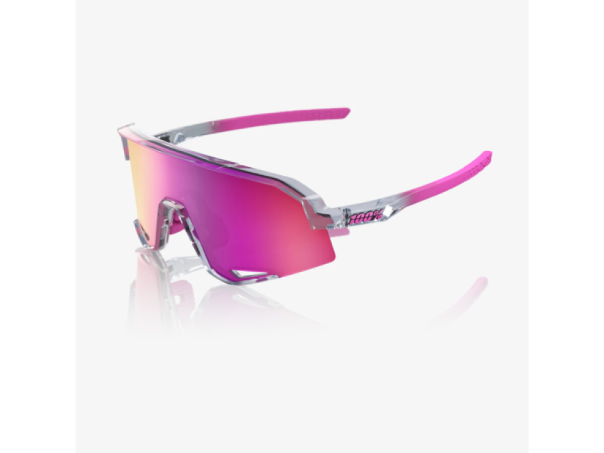100% brýle Slendale Polished Translucent Grey (Purple Multilayer Mirror Lens)