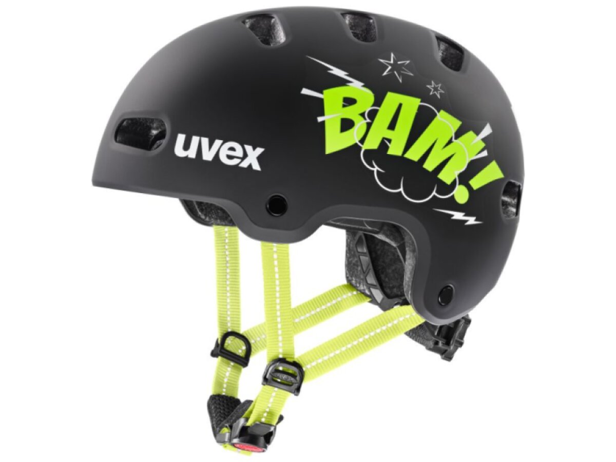 Uvex helma dětská Kid 4 style (bam black - lime matt)