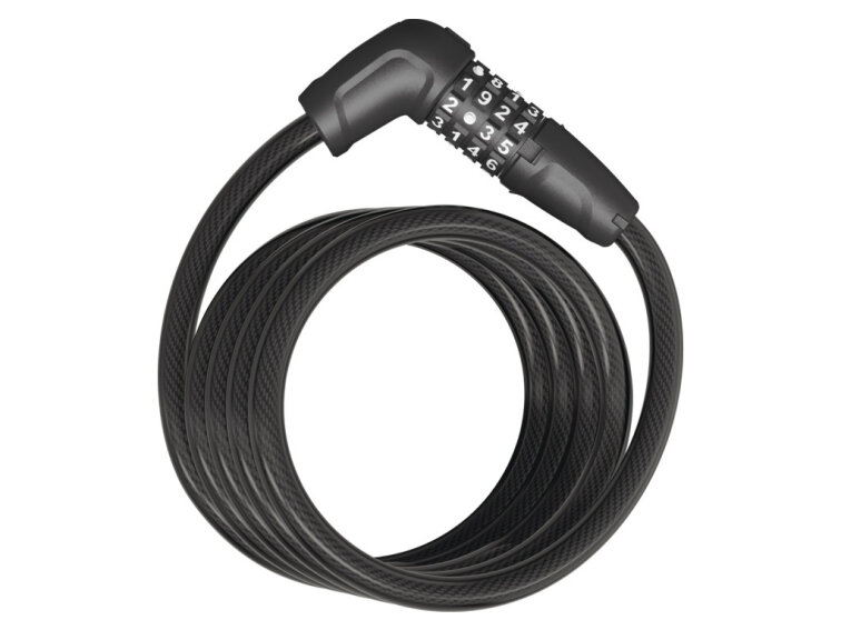 Abus zámek spirálový Booster 6512C (kód) (černá) s držákem