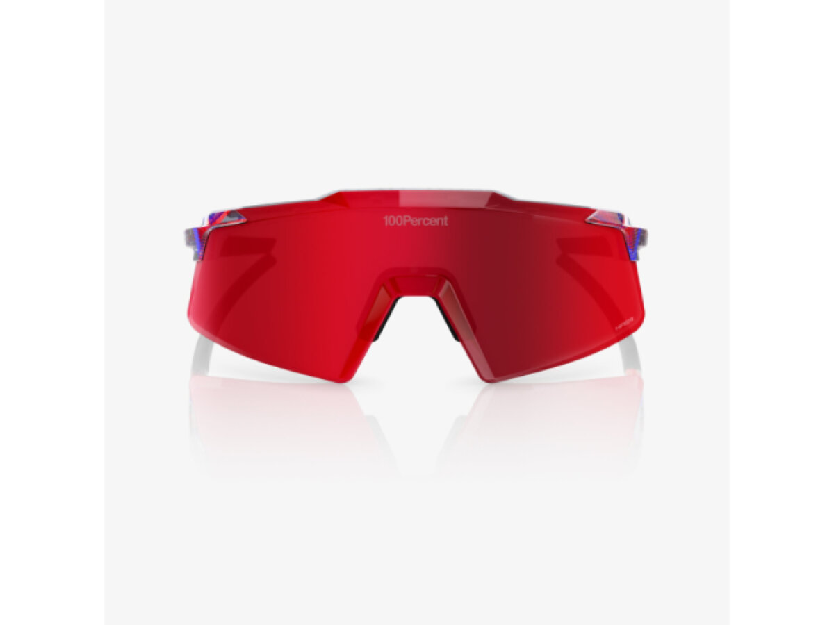 100% brýle Aerocraft FDJ Gloss Translucent Red/Blue (HiPER Fire Red Mirror Lens)